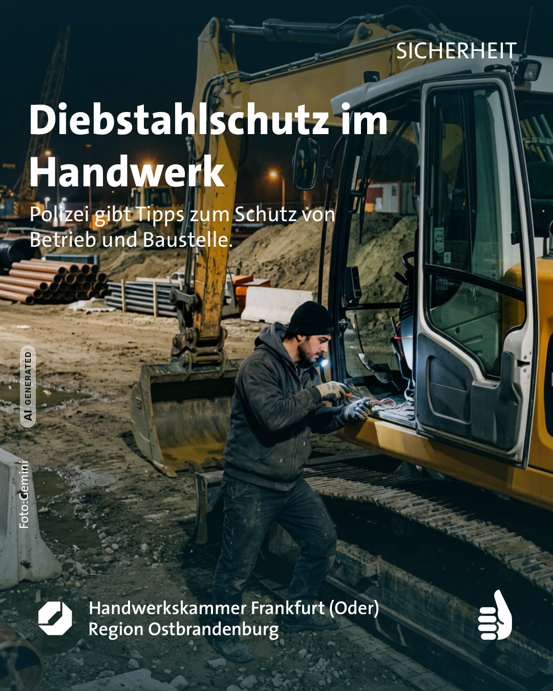 Diebstahlprävention in Handwerksbetrieben und auf Baustellen