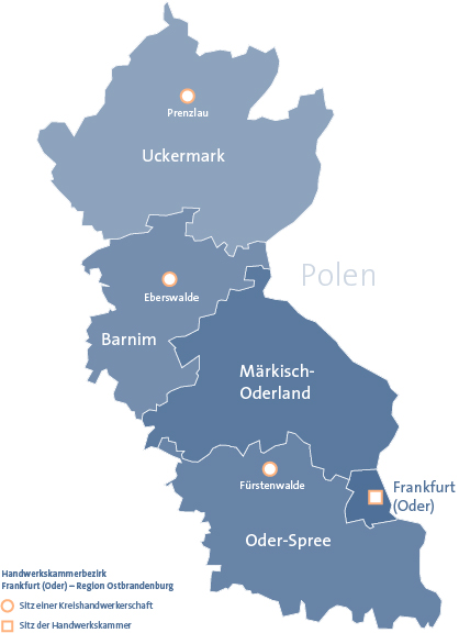 Karte Kammerbezirk Ostrandenburg