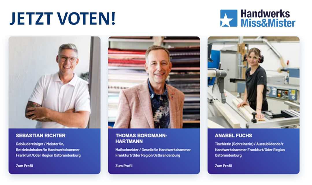 Drei Kandidaten beim Bundeswettbewerb „Miss & Mister Handwerk 2026″
